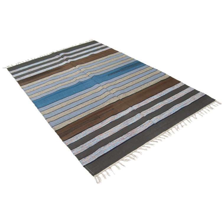 Bloomsbury Market Galleria Hand Knotted Cotton Grey/Blue/Brown Rug